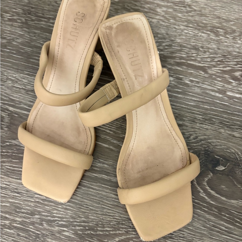 Schutz Women's Tan Sandal Heels Size 6B
